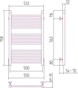Grzejnik łazienkowy Sunerzha Bohemia 80x50cm stal polerowana