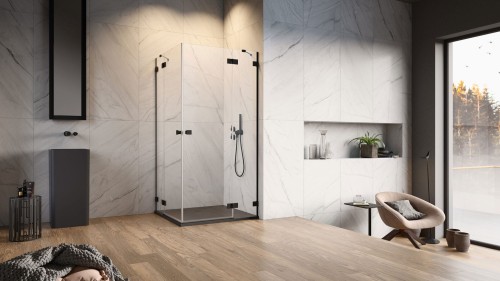Kabina Radaway Essenza Pro Black KDD 80x100x200 szkło przejrzyste
