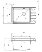Zlewozmywak gospodarczy 1-komorowy mocowany do ściany szary Garden