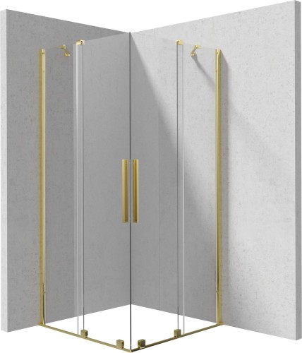 Kabina prysznicowa kwadratowa 90x90x195 złota Prizma Deante