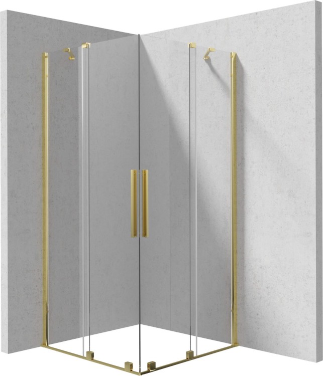 Kabina prysznicowa kwadratowa 90x90x195 złota Prizma Deante