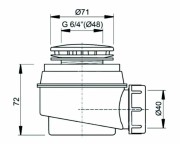 Syfon brodzikowy Schedpol 50mm SDB50A
