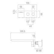 Bateria VADO OMIKA Noir umywalkowa podtynkowa czarny poler