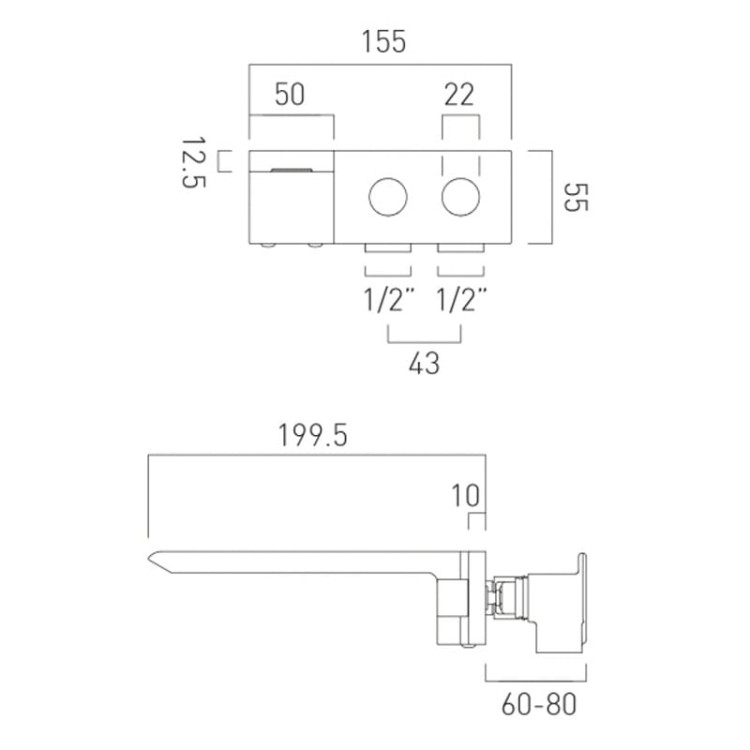 Bateria VADO OMIKA Noir umywalkowa podtynkowa czarny poler