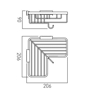 Koszyk narożny z haczykiem VADO BAS-2014-C/P