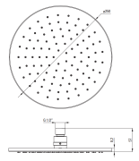 Deszczownica okrągła 25cm brąz szczotkowany Cascada Deante