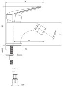 Bateria bidetowa stojąca Boro Deante nero czarna