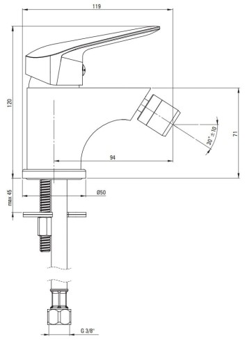 Bateria bidetowa stojąca Boro Deante nero czarna
