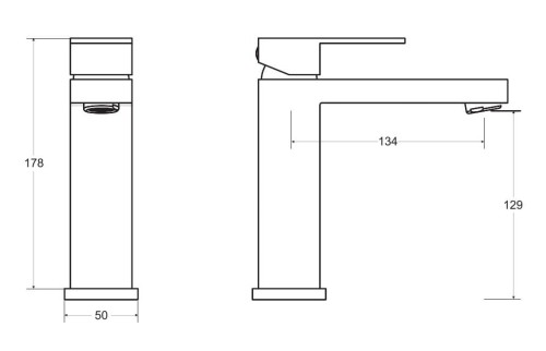 Bateria umywalkowa Besco MODERN / VARIUM II czarny matt