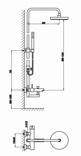 Zestaw wannowo-prysznicowy KOHLMAN Dexame QW277D
