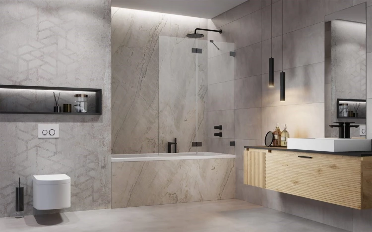 Parawan nawannowy Radaway Essenza Pro Brushed GunMetal PND II prawy