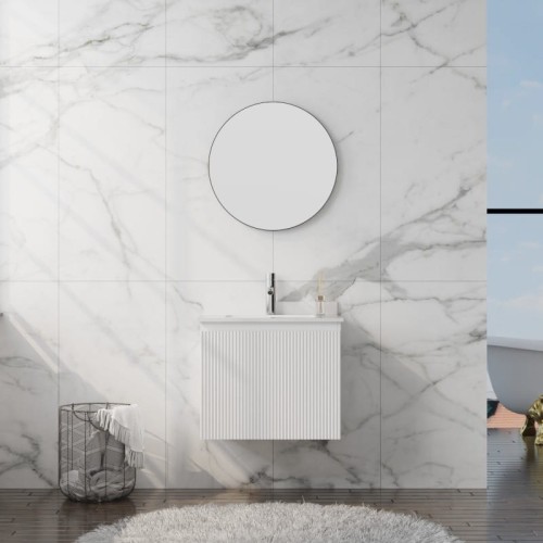 Szafka wisząca z blatem i umywalką Irvine White 600 Lavita