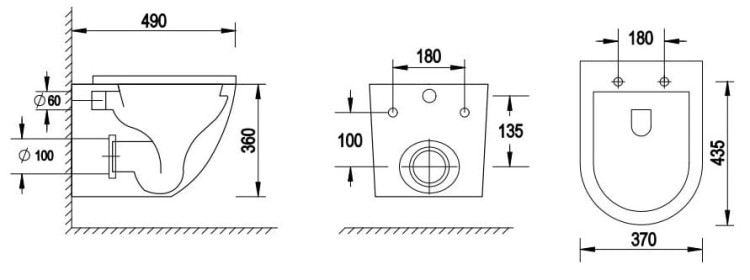Miska wisząca WC Emporia Nox 1.0 biała + deska wolnoopadająca slim