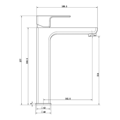 Bateria umywalkowa wysoka Aquila Matt Black Lavita