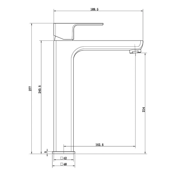 Bateria umywalkowa wysoka Aquila Matt Black Lavita