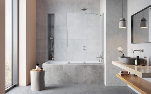 Parawan nawannowy Furo Brushed Nickel PND II Radaway prawy nikiel