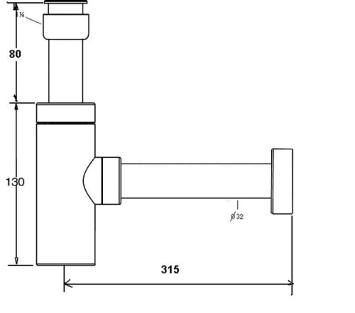 Syfon umywalkowy McAlpine CA32SQEU-CB chrom