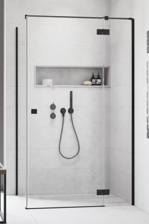 Kabina Radaway Essenza Black KDJ 90x120x200 prawa, szkło przejrzyste