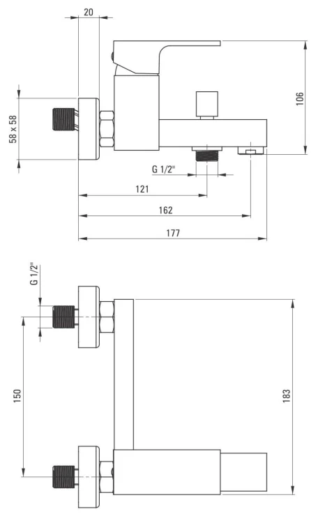 Bateria wannowa bez kompletu natryskowego Deante Anemon Bis BBZ_N10M