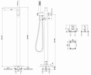 Bateria wannowa wolnostojąca Experience Brushed Gold KOHLMAN złoto szczotkowane