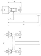 Bateria kuchenna ścienna chrom Symetrio Deante