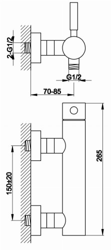 Bateria prysznicowa ścienna Roxin Black KOHLMAN QW120RB czarna