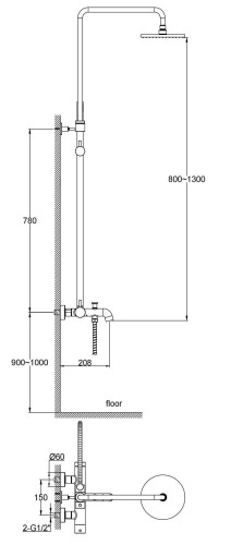 Zestaw wannowo-prysznicowy Axel KOHLMAN chrom QW277A