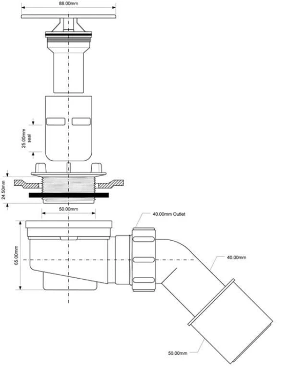 Syfon brodzikowy McAlpine HC252588B chrom