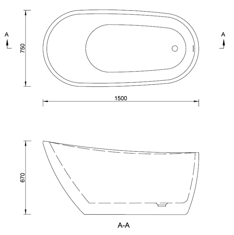 Wanna wolnostojąca EMPORIA MEGA-N New 150x75x67