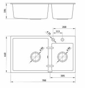 Zlewozmywak granitowy 2-komorowy piaskowy Piva Deante