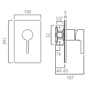 Bateria VADO EDIT prysznicowa podtynkowa złota szczotkowana
