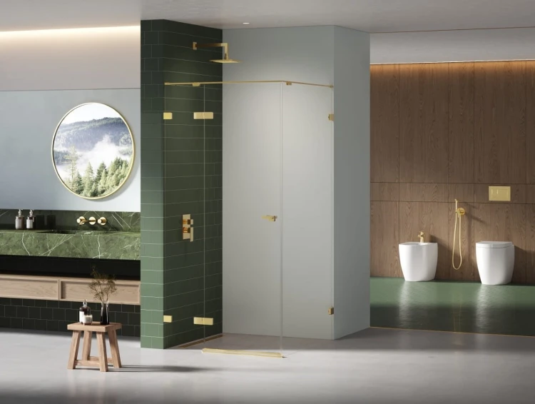 Kabina prysznicowa New Trendy Eventa Gold Shine lewa