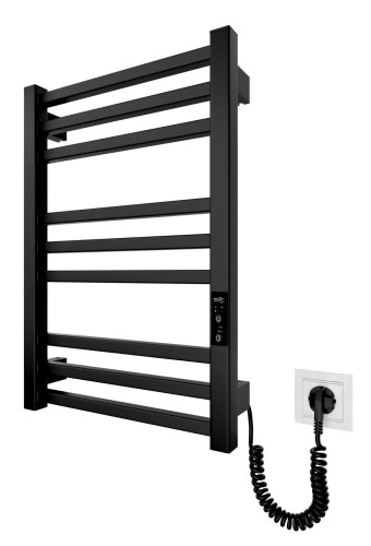 Grzejnik elektryczny suchy HF London 57x43 czarny mat Hygge Family