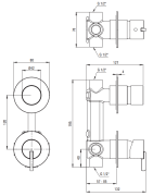 Bateria prysznicowa z przełącznikiem brąz szczotkowany Silia Deante