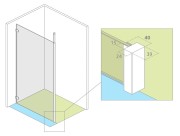 Teleskopowy wspornik dosufitowy do kabin walk-in Radaway chrom 300 cm
