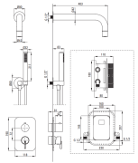 Zestaw prysznicowy podtynkowy z BOXem szczotkowany brąz Silia Deante