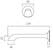 Wylewka wannowa naścienna Axbridge Cross nikiel polerowany Vado