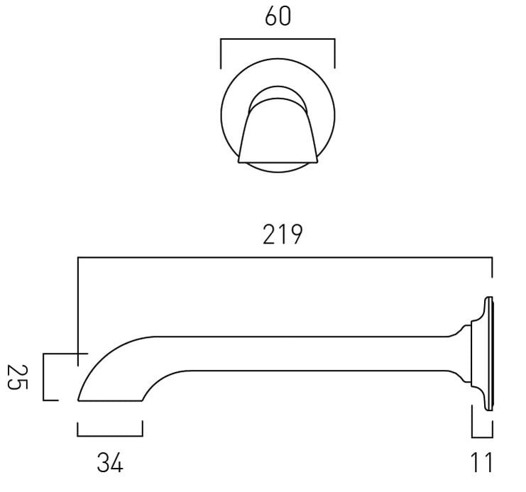 Wylewka wannowa naścienna Axbridge Cross nikiel polerowany Vado