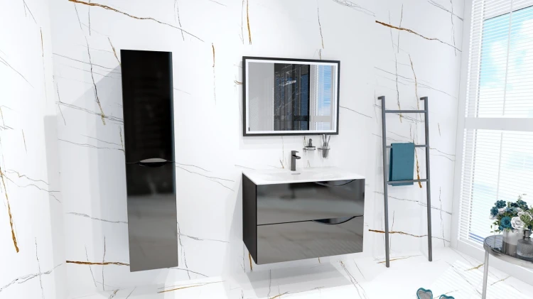 Słupek wiszący Kolorado Black Glossy 300 Lavita