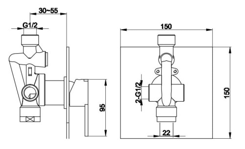 Bateria prysznicowa podtynkowa KOHLMAN Gixs QW220G