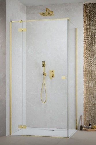 Kabina prysznicowa Radaway Essenza 8 Gold KDJ lewa przejrzysta