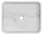 Umywalka kamienna nablatowa Galeras AD naturalnie biały marmur