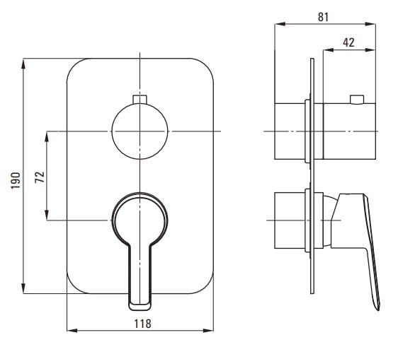 Element zewnętrzny do BOXa mieszaczowego złoto szczotkowane Arnika Deante