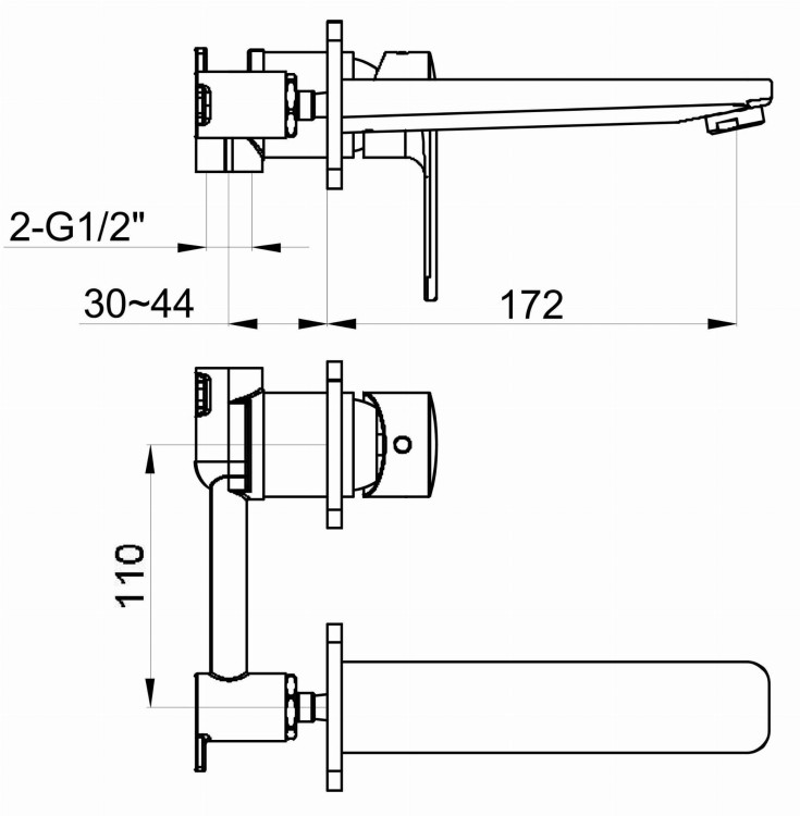Bateria umywalkowa podtynkowa Texen KOHLMAN QW180T