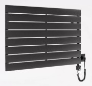 Grzejnik elektryczny Solis poziomy Elektro czarny 44,5x100 Luxrad