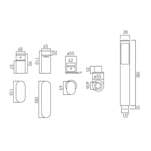 Bateria wannowa jednouchwytowa trzyotworowa bez wylewki Vado Life