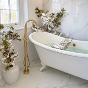 Bateria VADO ORIGINS wannowa wolnostojąca złota szczotkowana