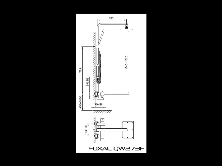 Zestaw prysznicowy z termostatem KOHLMAN Foxal QW273F