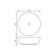 Umywalka nablatowa corsan okrągła 415x415x135 mm z korkiem klik-klak złotym