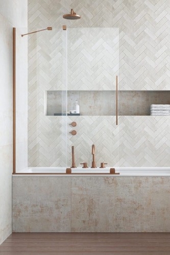 Parawan nawannowy Furo Brushed Copper PND II Radaway lewy miedź